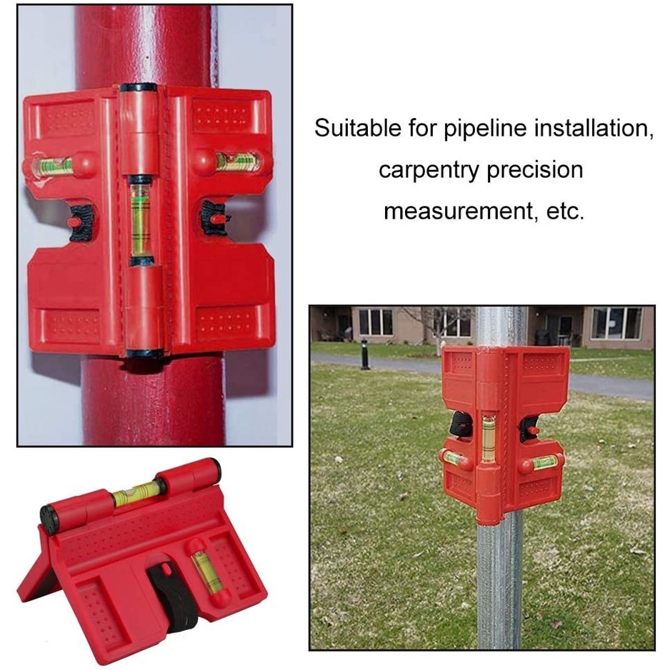 Folding Adjustable Tube Angle Meter Level Fence Post Pipe Magnetic With Strap Horizontal