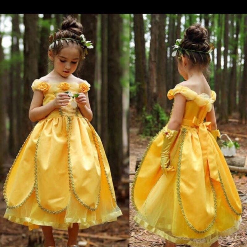 Princess Bell Costume Dress For Kids | Shopee Philippines