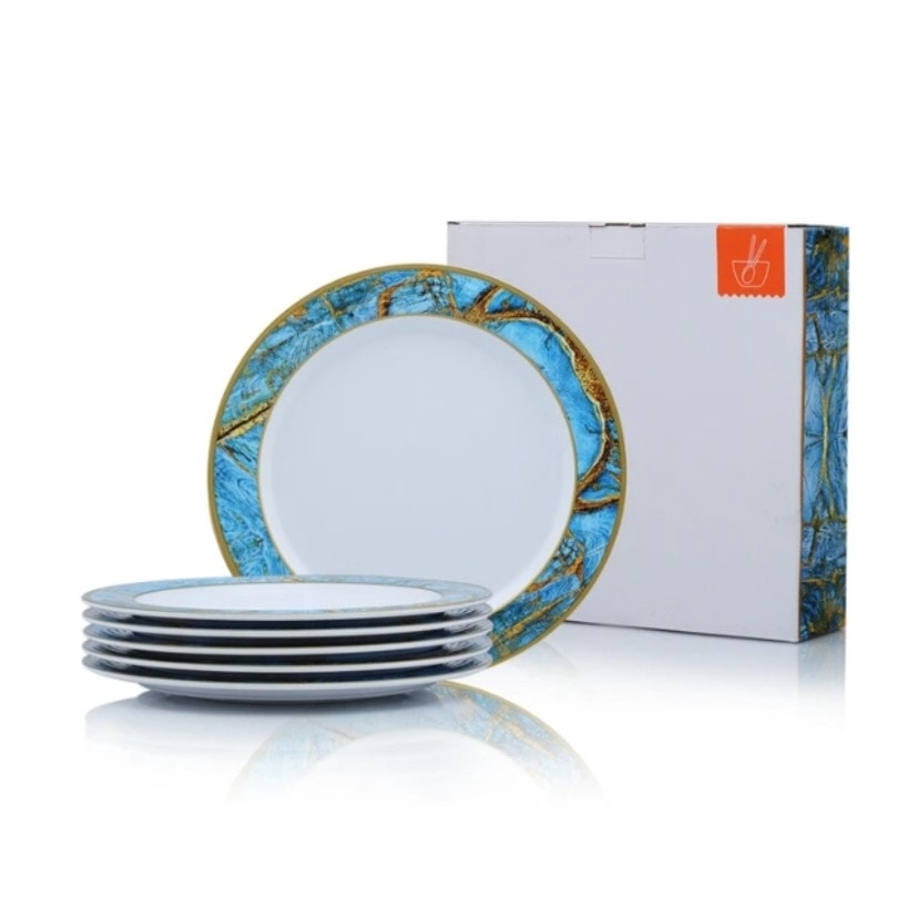 Tupperware Ocean Marble Melamine Dinner Plates Set of 6pcs Shopee