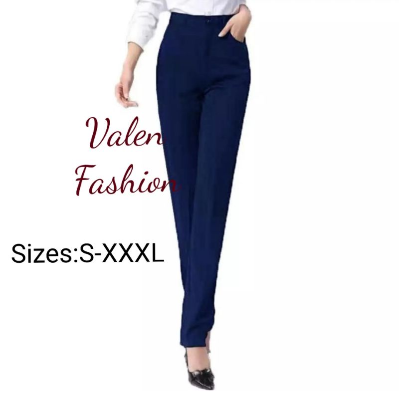 office slacks (navy blue) ladies slackssemi-stretchable