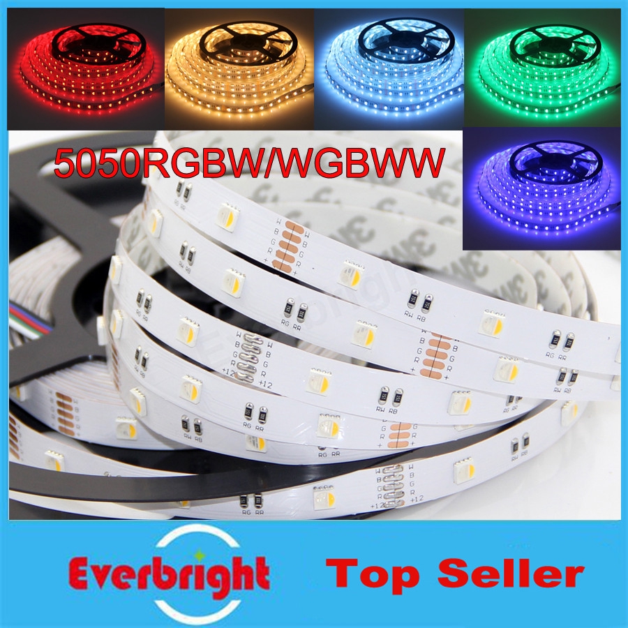 RGBW LED Strip light 4 IN 1 5050 60leds/m 4 Colors in 1 Chip RGB+WW ...