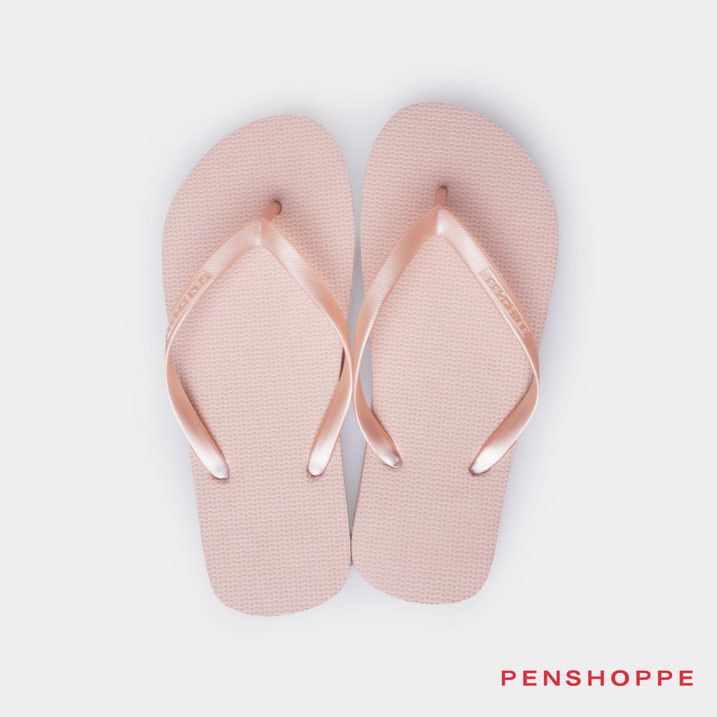 Penshoppe Metallic Flip Flops Slippers For Women Barely Pink Gray