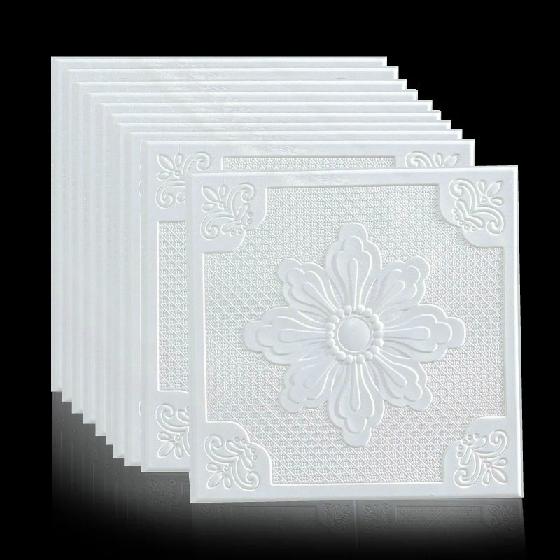 3D tile wall sticker DIY waterproof moistureproof wall paper ceiling ...