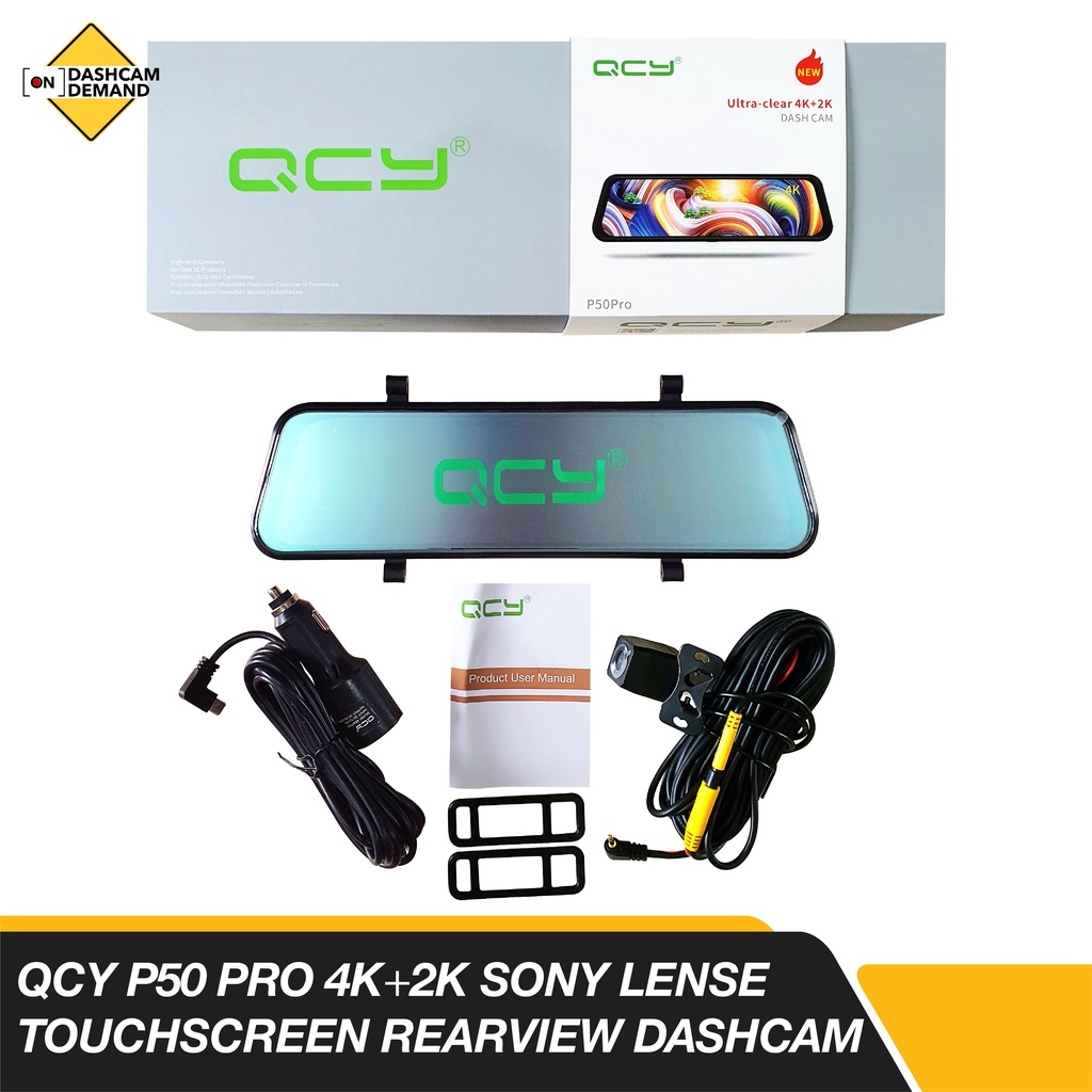 Qcy P K K Sony Lens Dashcam Touch Screen Rearview Mirror Car Camera Wifi Dash Cam For Car