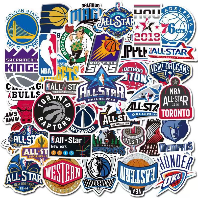 xs197-50 pcs NBA Team Logo Waterproof sticker | Shopee Philippines