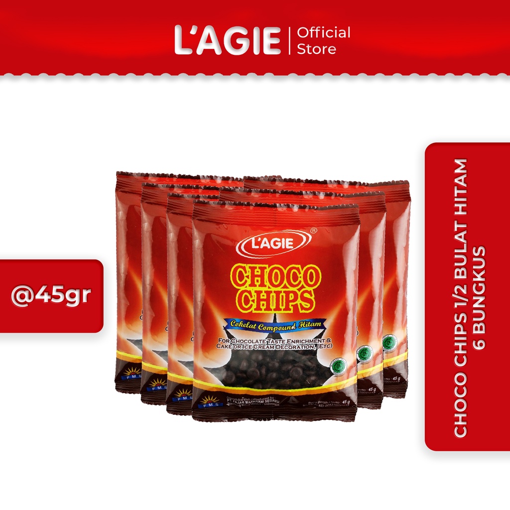 HITAM Again Chocolate Choco Chips Choco Chips 1/2 Round Black 6 Packs ...