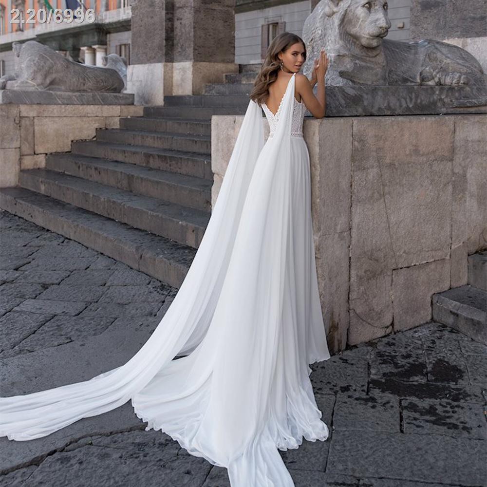 Sexy Bohemian Wedding Dresses Cheap Spaghetti Straps V Neck