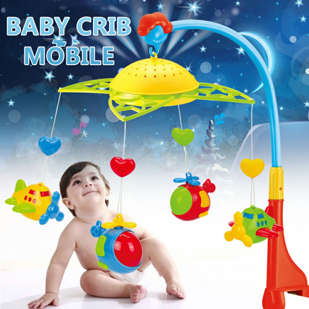 【100 Original】♈Baby Crib Mobile Toy with Music and Projector Musical