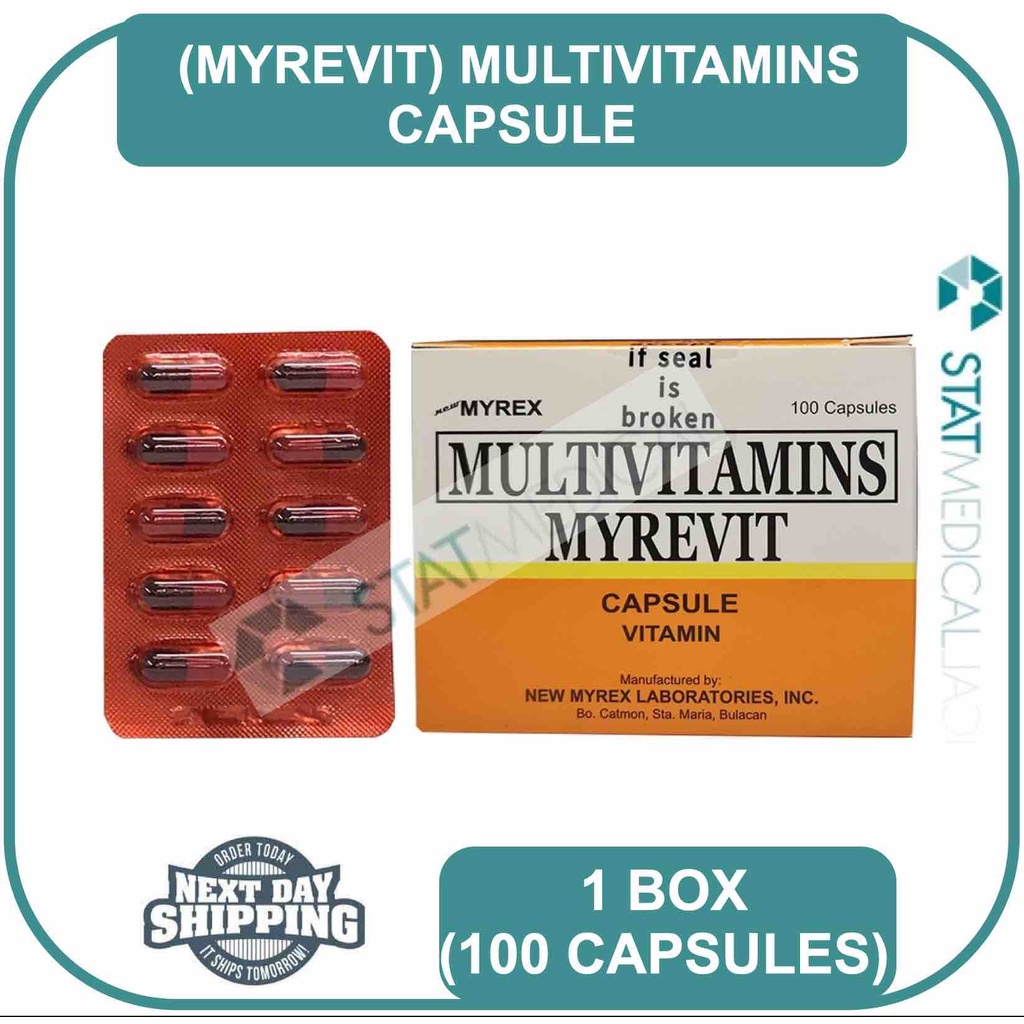 MYREVIT Multivitamins Capsule 1 box [100 capsules] Shopee Philippines