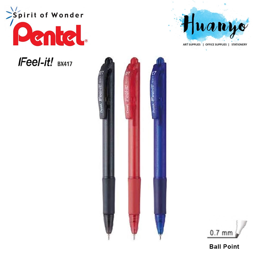 Pentel Feel It Ball Pen Pentel Feel It BX485 Ballpoint Pen Mm Bue