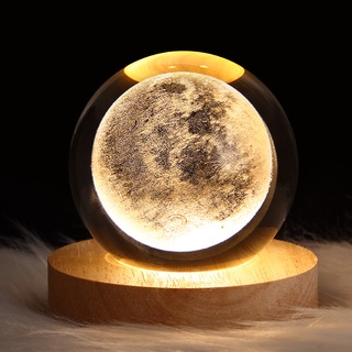 3D Night Lamp Crystal Ball Night Light Lamp USB Wiring Bedroom