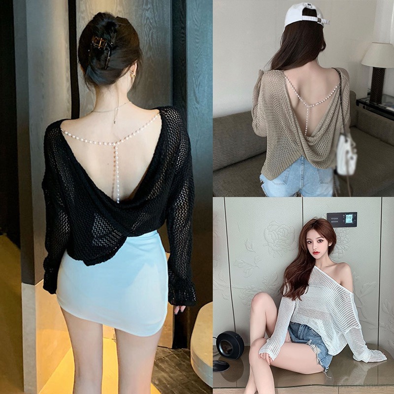 Sexy V-neck sunscreen shirt
