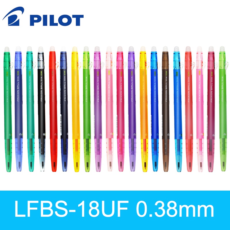 Pilot Frixion Ball Slim Gel Pen 0.38mm 6pcs/lot 20 colors available  Black/Blue/Red/Green/Violet/ Writing Supplies LFBS-18UF