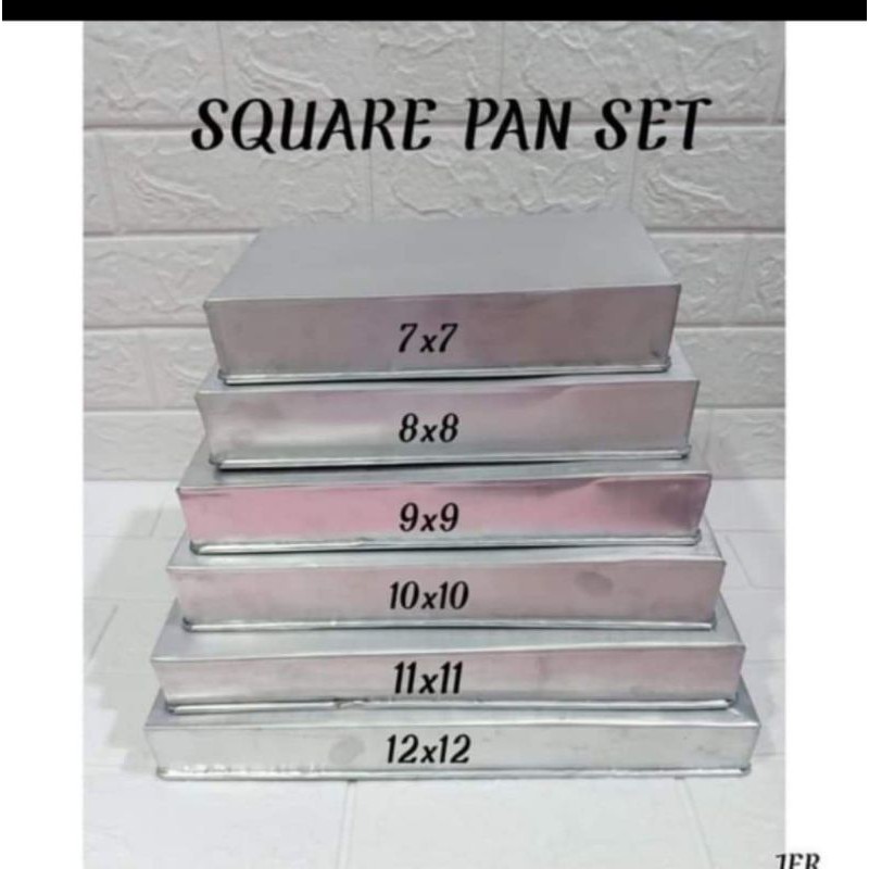 Square Baking Pan Aluminum per piece/per set (7x7,8x8,9x9,10x10,11x11,12x12)