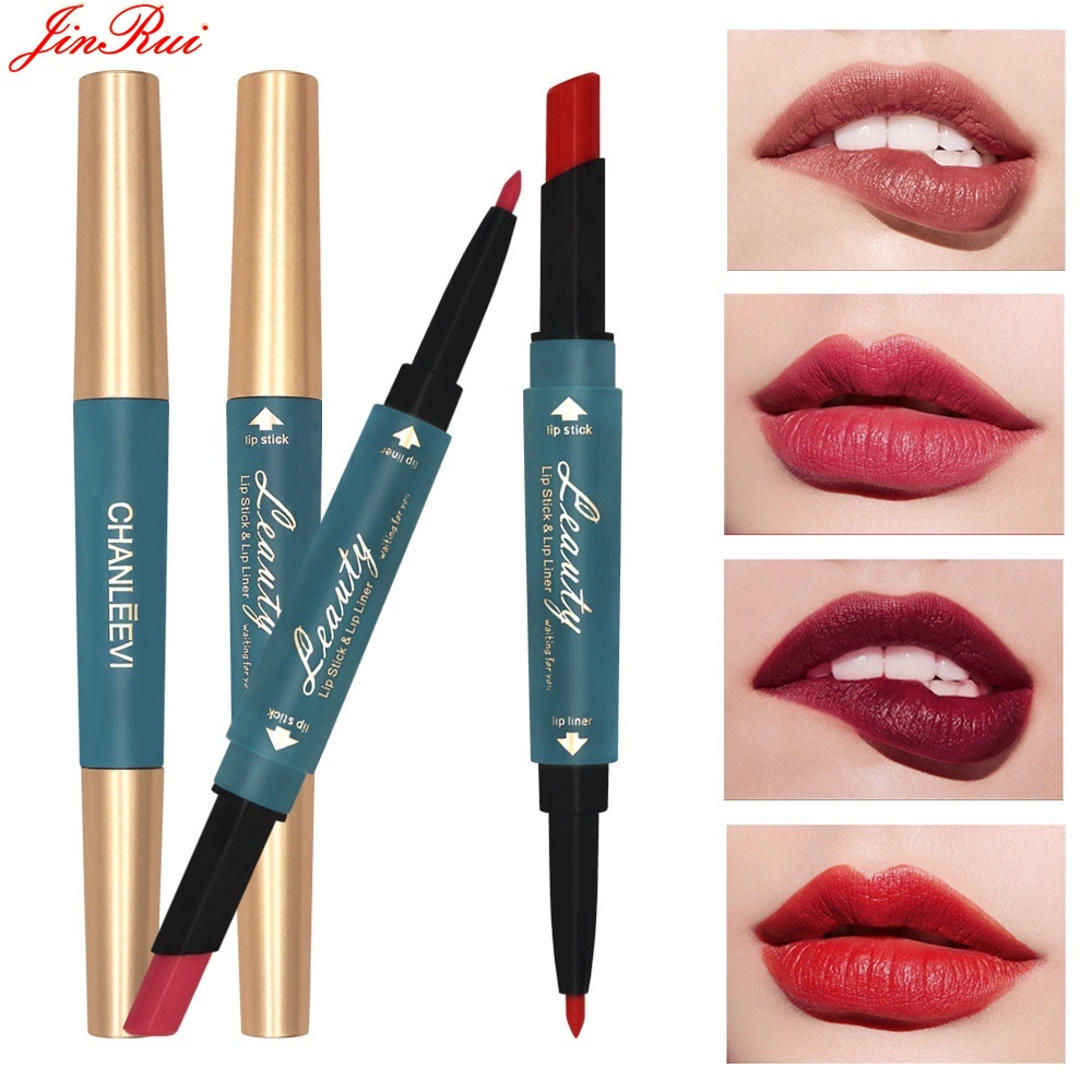 6 colors Lip Liner and Lipstick Set, Matte Lipstick with Lip Liner 2 in
