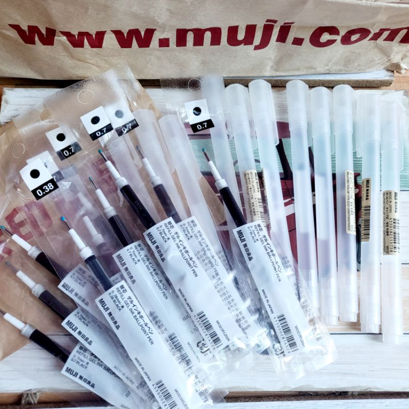 DIY Muji Gel Ink Ballpoint Pen REFILL and PEN HOLDER 0.7mm Shopee