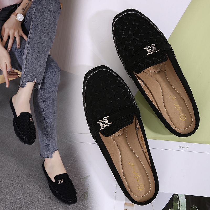 Meijia fashion 】Korean sandals for women half sandals office shoes add ...
