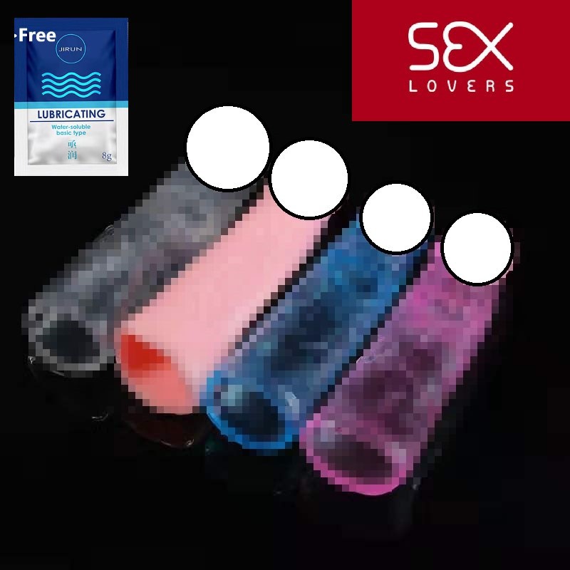 Crystal condom penis sheath extender enlarger adult sex toys for men ...