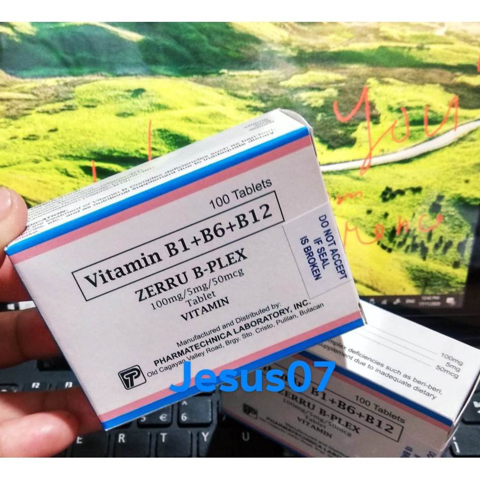 ZERRU BPLEX (Vitamin B1 + B6 + B12 ) Vitamin B Complex 100 Tablets