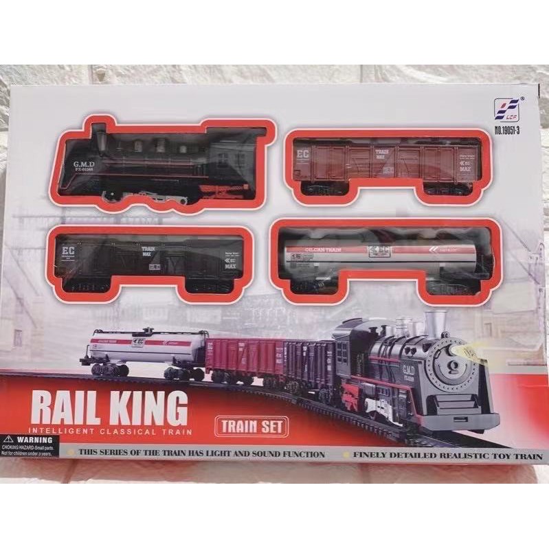 J&J Rail King Simulation Classical Train Set w/ Track Battery Operated ...