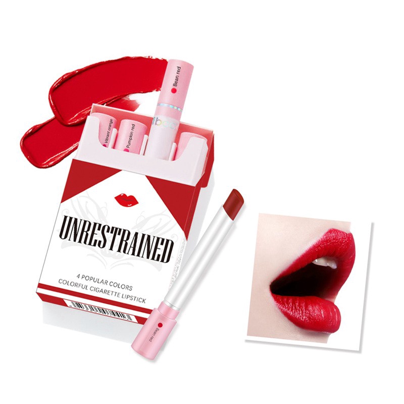 Ibcccndc Ready Stock 4pcs Lipstick Creative Cigarette Lipstick Set