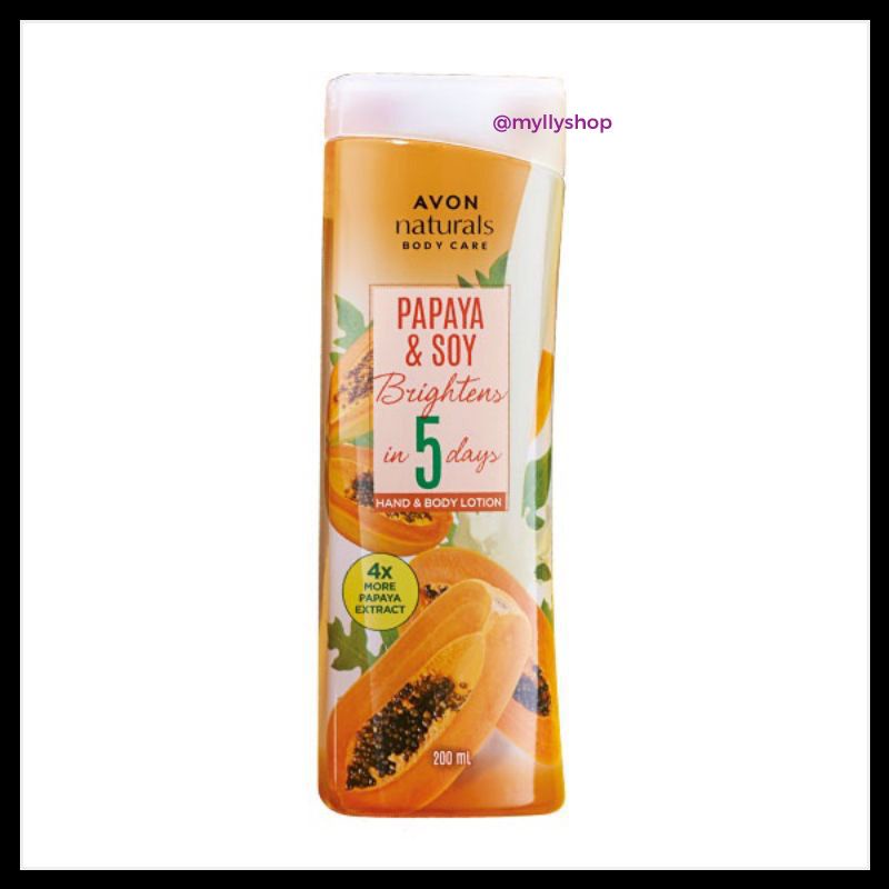 AVON NATURALS PAPAYA & SOY MILK HBL 200ml Shopee Philippines