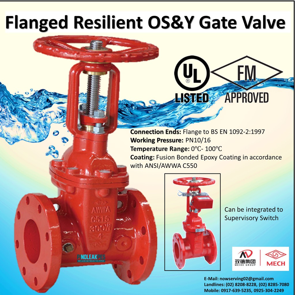 Ul Fm Approve Os Y Gate Valve For Fire Protection Floor Control Valve Flange Type