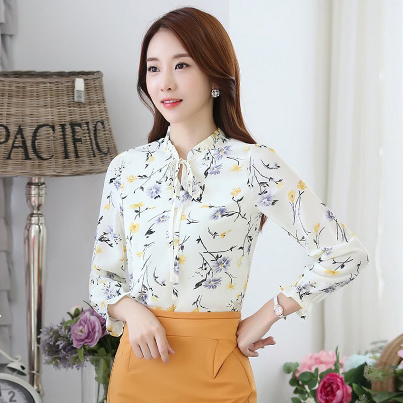 3/4 long sleeve ormal white formal blouse for women plus size,Chiffon ...