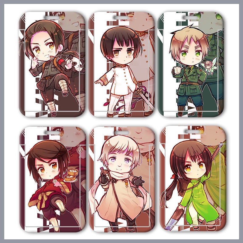 Anime APH Axis Powers Hetalia Stundet School ID Work ID Card Holder ...