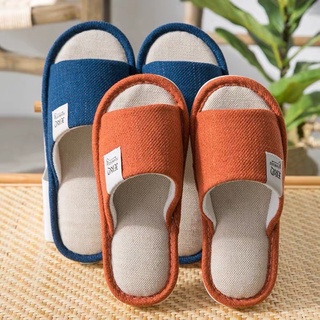 Japanese style Cotton linen Non-slip Indoor Slipper Couple Bedroom ...