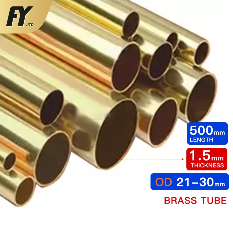 Brass pipe wall 1.5mm length 500mm OD 2130mm brass tube piping 21 22 23 24 25 26 27 28 29 30mm