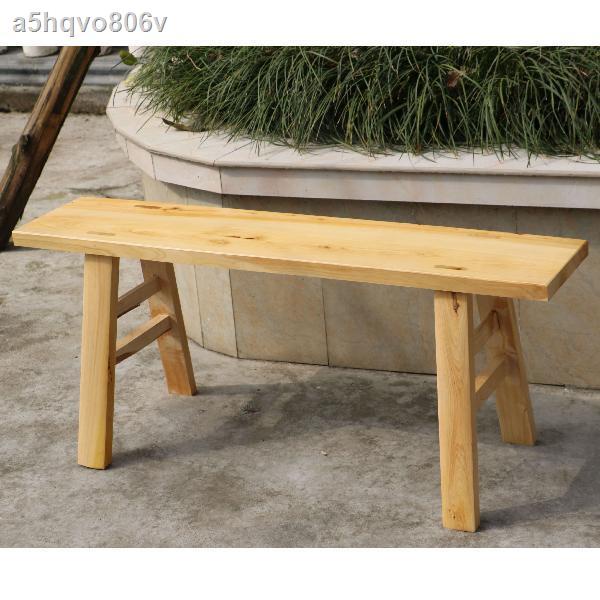 Bench♛Solid wood bench stools home wall bench long Dengzi hot pot