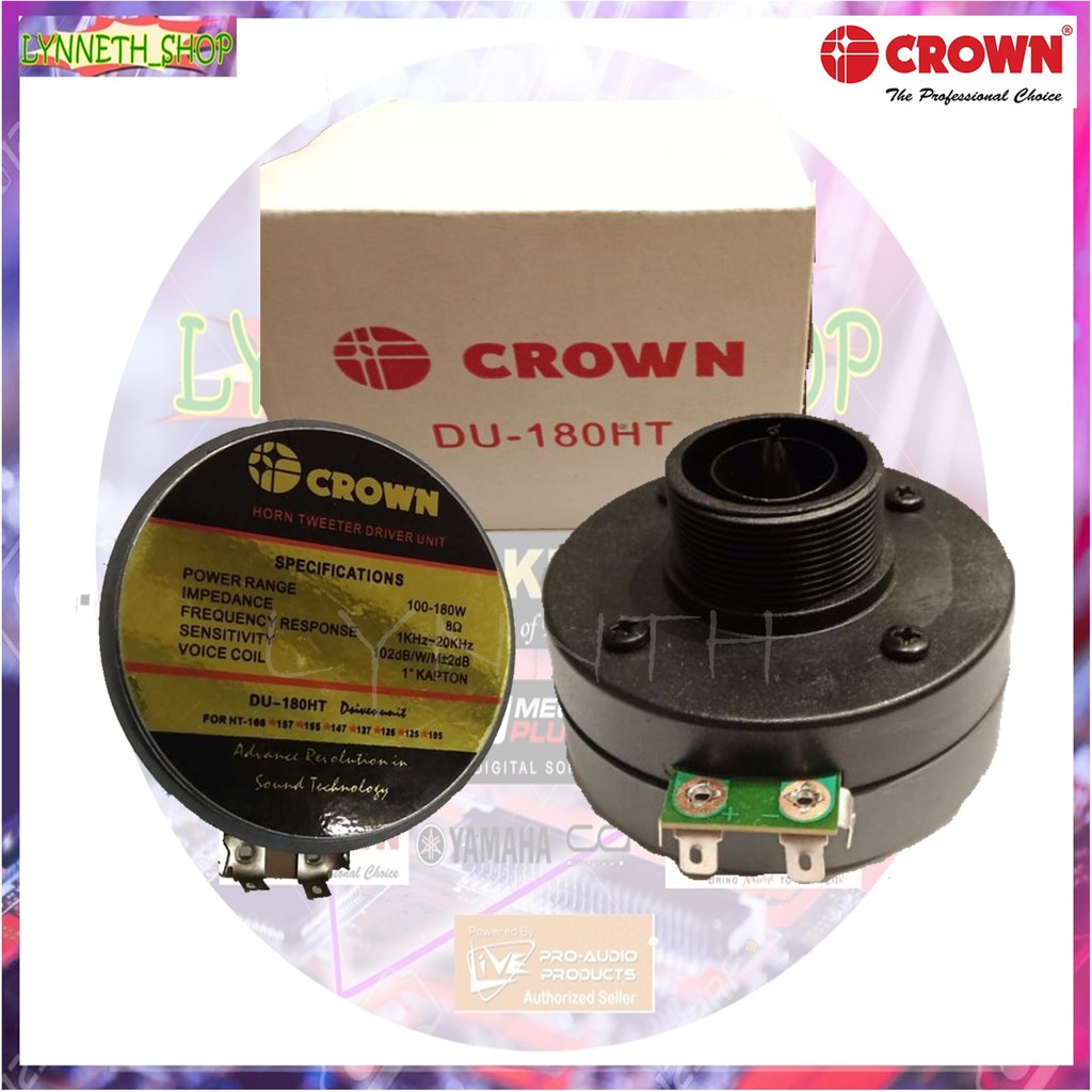 CROWN (DU-180HT) Tweeter Driver Unit 180 watts w/ Capacitor | Shopee ...