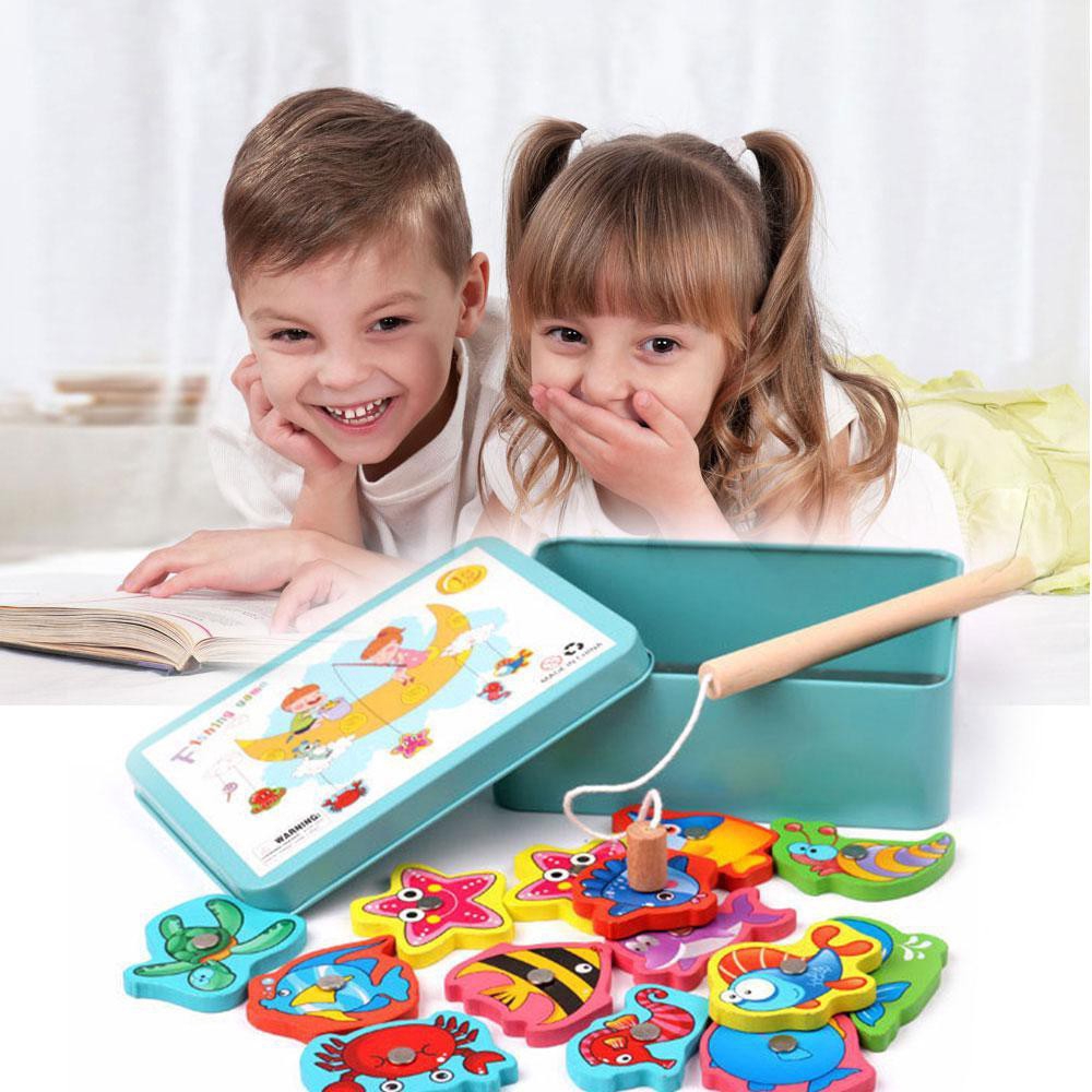 Fishing Toys Fun Puzzle Game - Kids Educational Development Toy Wooden ...
