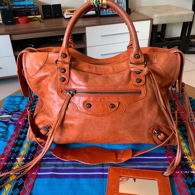 Balenciaga city sale bag orange