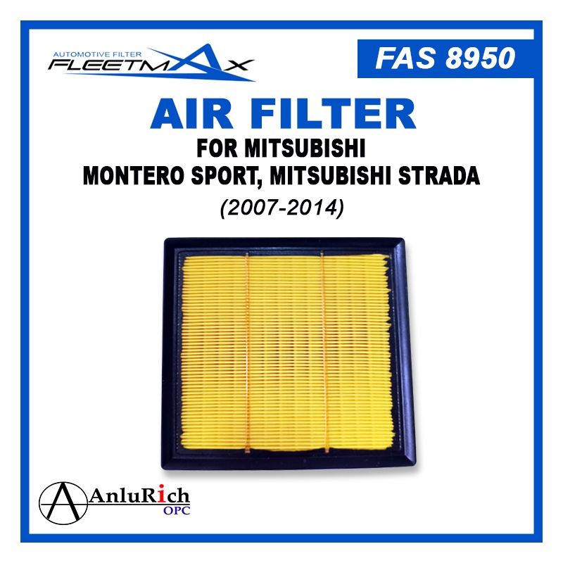 Fleetmax Air Filter for Mitsubishi Montero Sport, Strada 2016-2018 (FAS ...