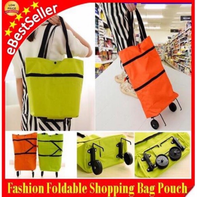 Extending shopping sales bag with wheels
