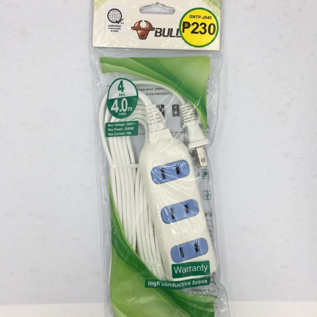 Bull Extension Cord 4 Gang 4 Meters GNTP-J040 | Shopee Philippines