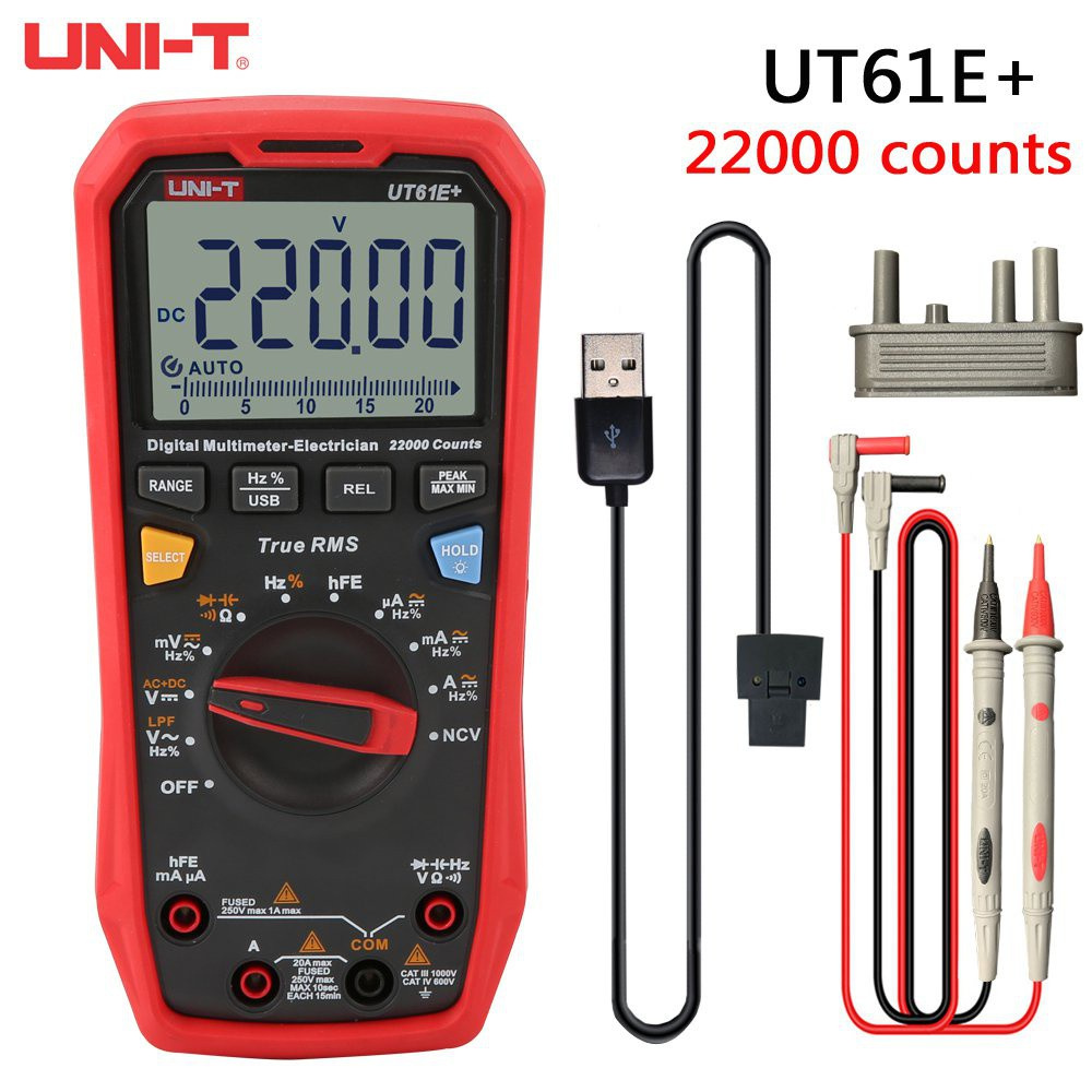 UNI-T UT61B + UT61D + UT61E + Digital Multimeter Voltage And t Detector ...