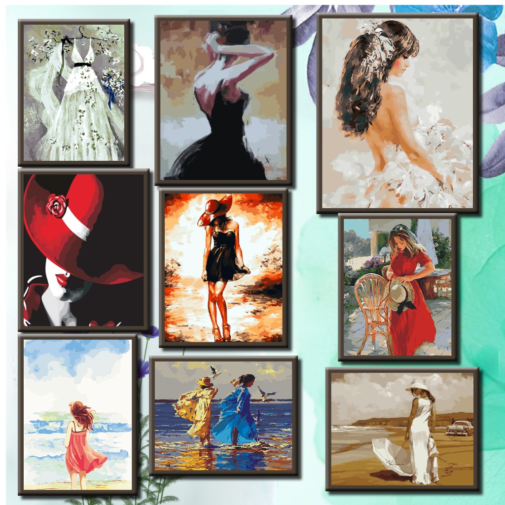 40*50 cm DIY Digital Oil Painting Paint By Numbers on Canvas elegance ...