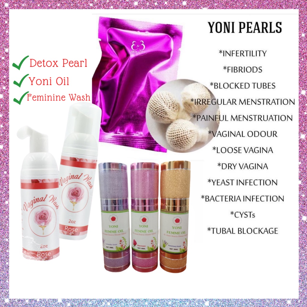 COMBO Feminine Care Detox Pearl + Yoni Oil + feminine wash Womb ...