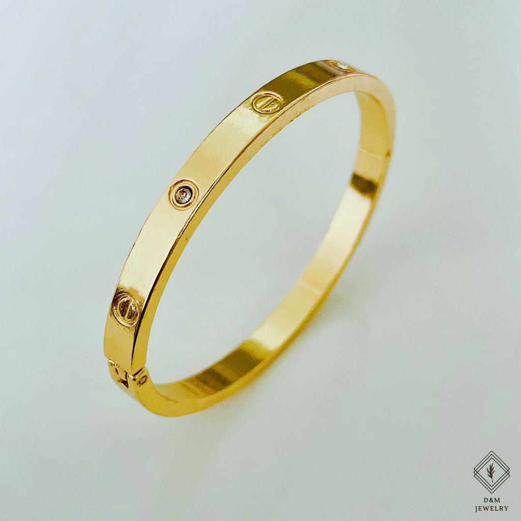 D&M Jewelry Bangkok gold bangles with 4 diamond bangle for women ...