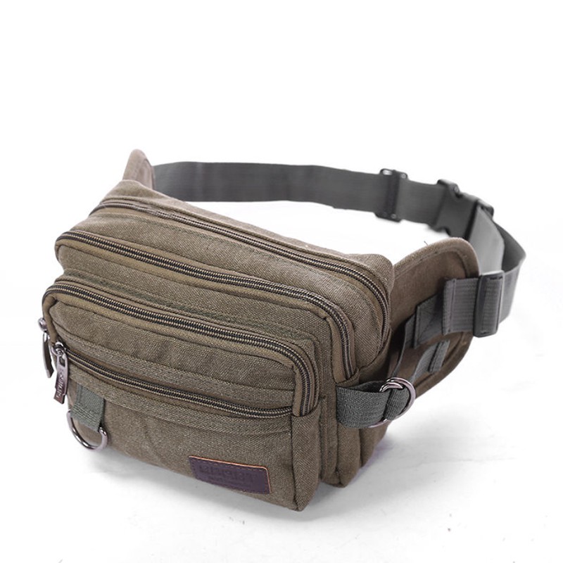 New belt bag Men body bag Vintage Canvas Leather Satchel Shoulder Sling Chest Pack Bag Waist bag for men 083 Shopee Philippines