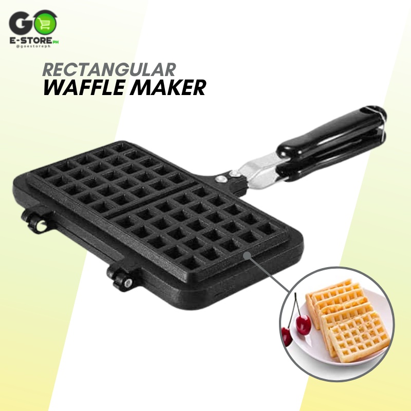 GO ESTORE Stove Top Iron Waffle Maker Easy Clean 2 Slice Mini Waffle