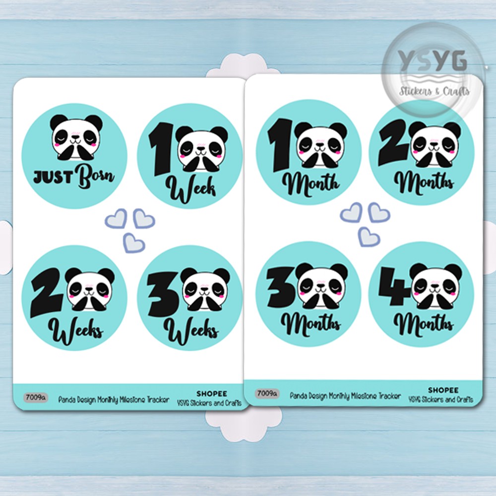 Panda Design Baby Monthly Milestone Tracker Sticker Set - #7009 ...