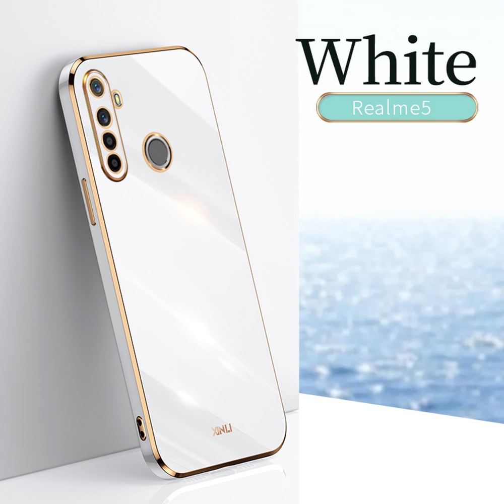 Luxury 6D Gold Plating Casing Realme 5i 5S 6i Narzo 20A Soft TPU