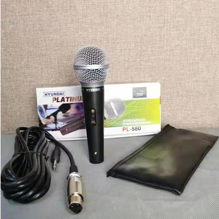 Hyundai Platinum Karaoke Wired Microphone PL-580 Hyper-Cardiod Dynamic ...