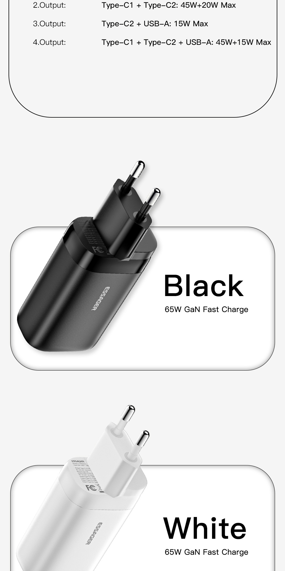 Essager Gan USB Type C Fast Charger 65W | Shopee Philippines