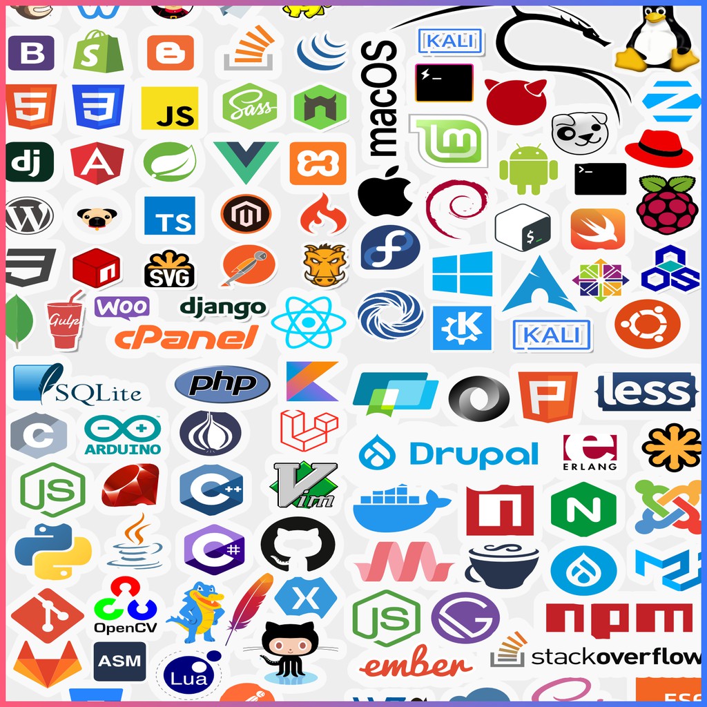 112pcs Programmer & Developer Waterproof Sticker | HTML CSS JS PHP SQL ...