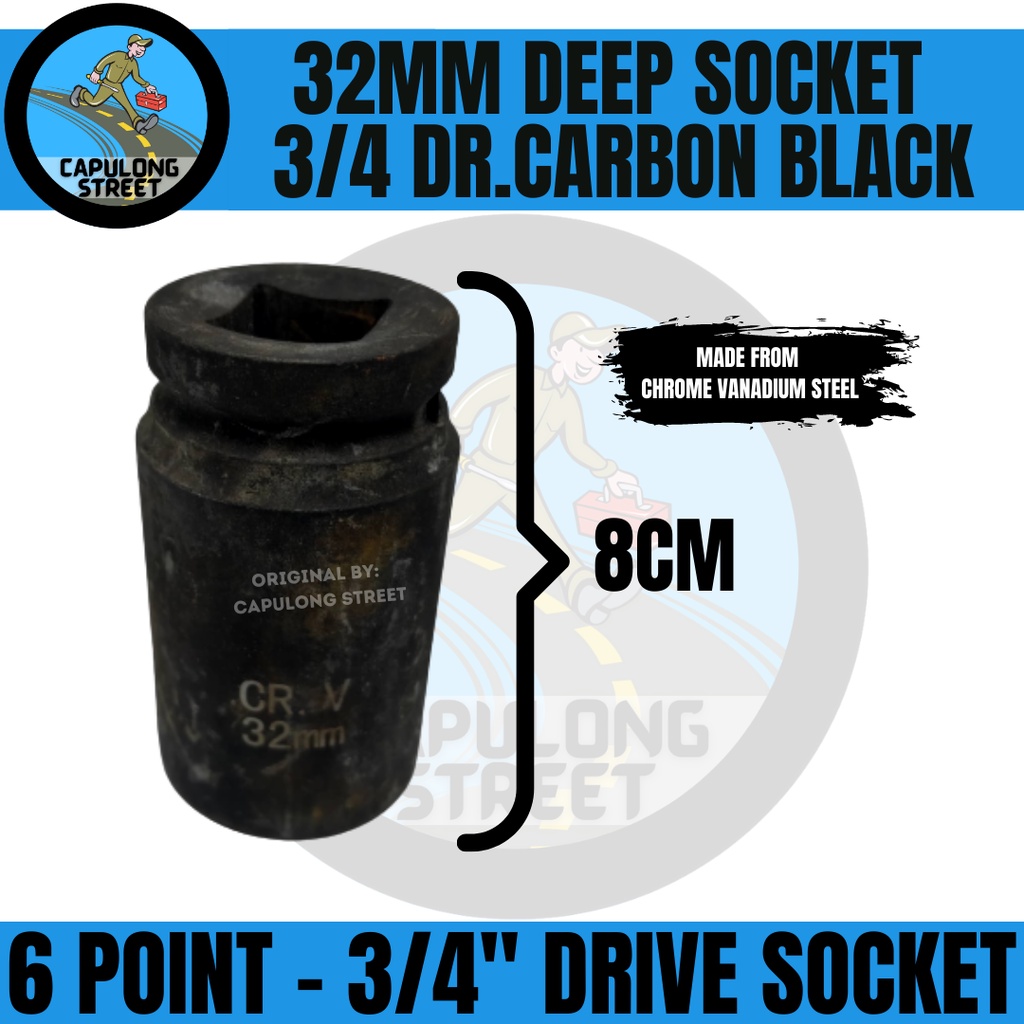 Deep Socket 32mm 3/4 Drive Carbon Black High Quality Deep Socket For ...